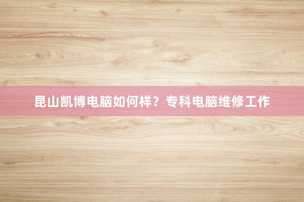 昆山凯博电脑如何样？专科电脑维修工作